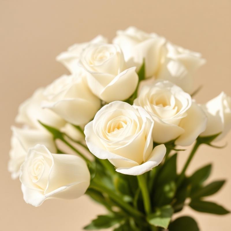 Rose White Proud 50cm